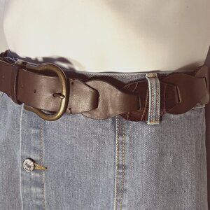 LC Belt SZ S Dark brown layered chain cut smooth/croc design Brass  Essential